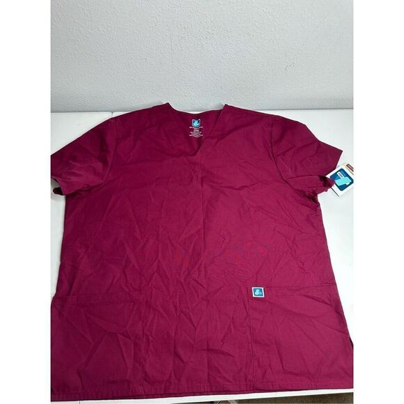 NWT Adar Scrubs Women’s Top Uniform Advantage V Neck Pocket Burgandy Size 2X - Picture 5 of 12